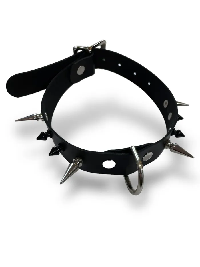 Touch of Fur Anal Black Silver Spiked Collar Touch of Fur Anal Black Silver Spiked Collar