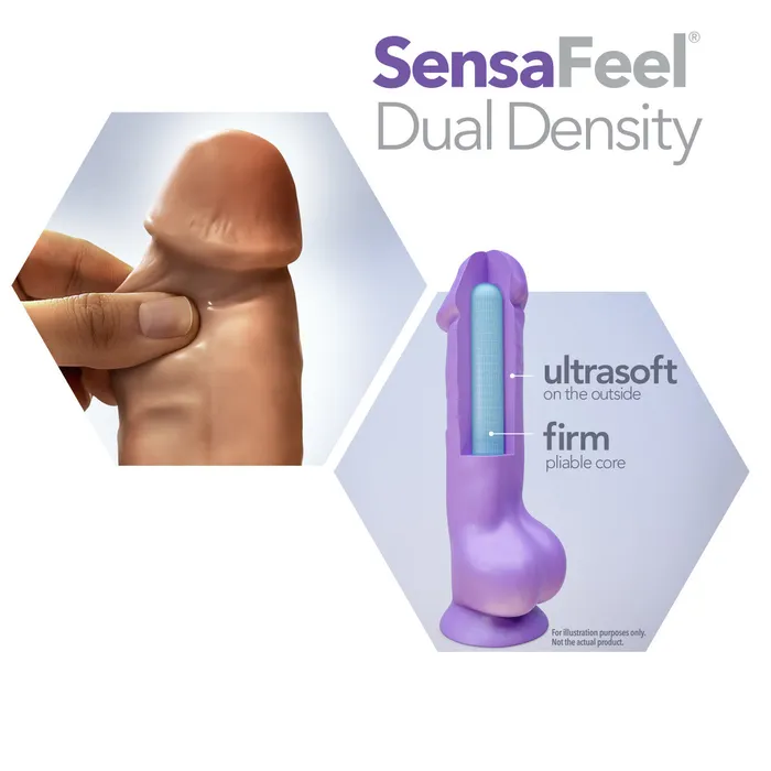 Blush Dildos Au Naturel By Blush Chub Realistic Mocha 10Inch Long Dildo With Balls Suction Cup Base