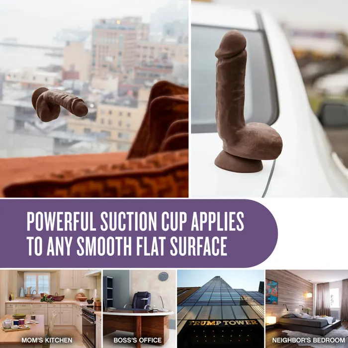 Dildos Blush X5 By Blush Hard on Realistic GSpot Brown 85Inch Long Dildo With Balls Suction Cup Base