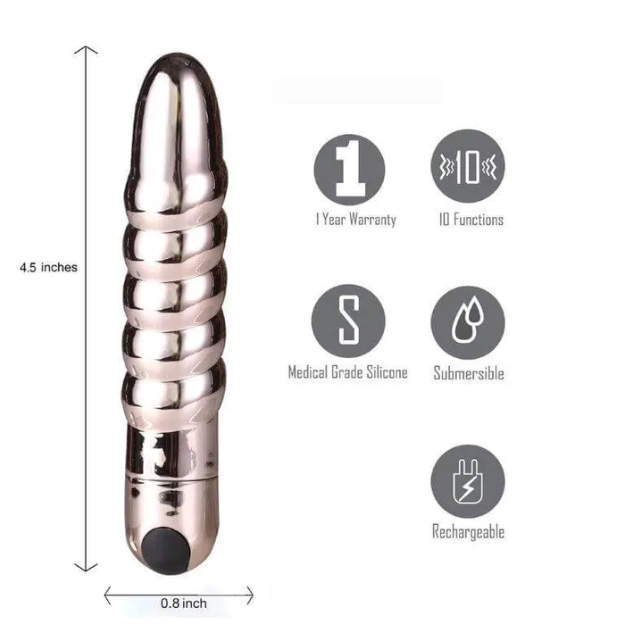 Lola Rose Gold Super Charged Twisty Bullet Vibrator Maia Toys Female Sex Toys