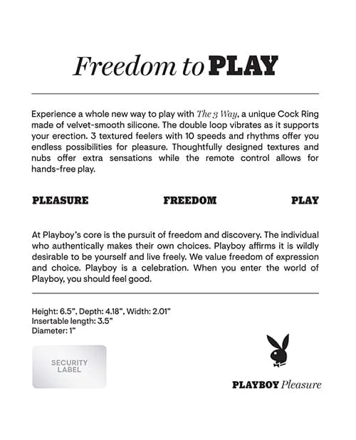 Playboy Pleasure The 3 Way Cock Ring 2 Am Playboy Male Sex Toys Playboy Pleasure The 3 Way Cock Ring 2 Am Playboy Male Sex Toys
