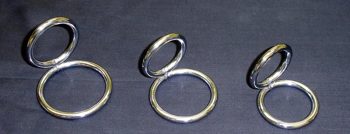 Ballisticmetal Dildos Saturn Double Rings Cockring in Stainless Steel