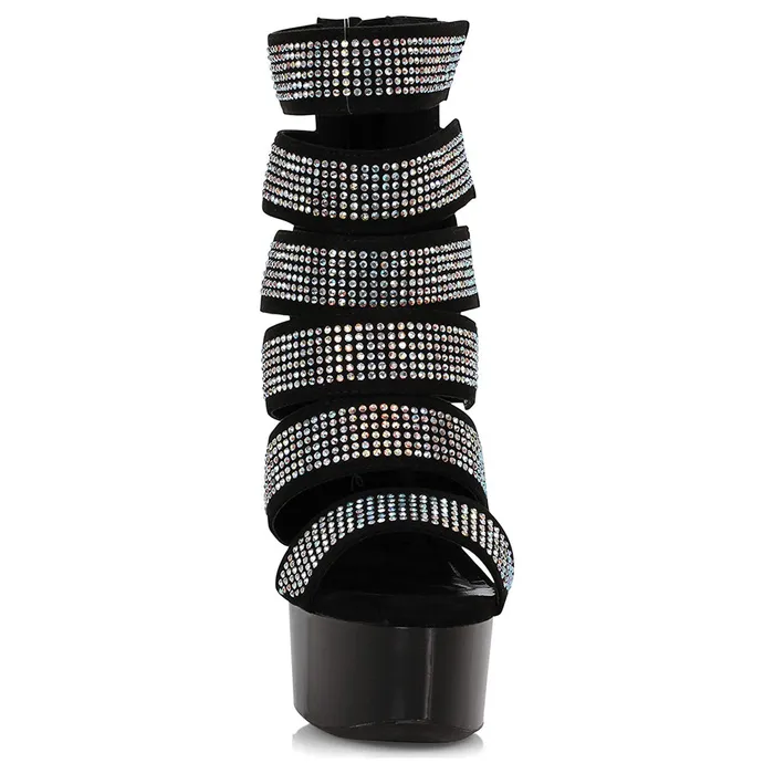 Ellie Shoes Megan 6 Stiletto Strappy Rhinestone Platform Bootie Ellie Shoes Vibrators