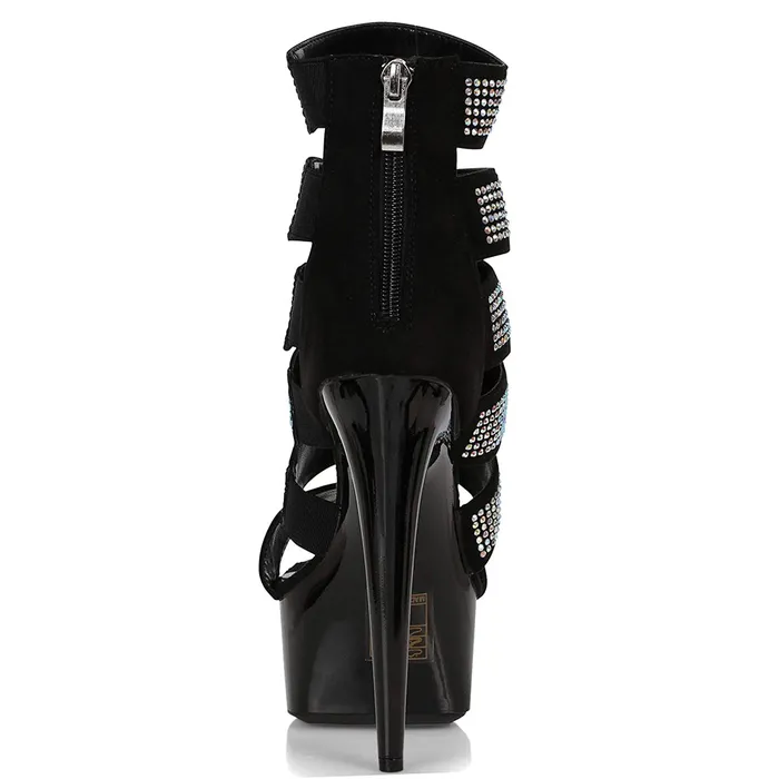 Ellie Shoes Megan 6 Stiletto Strappy Rhinestone Platform Bootie Ellie Shoes Vibrators