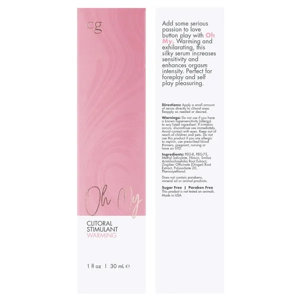 CG Female Sex Toys OH MY Warming Clitoral Stimulant Fragrance Free 1oz 30mL