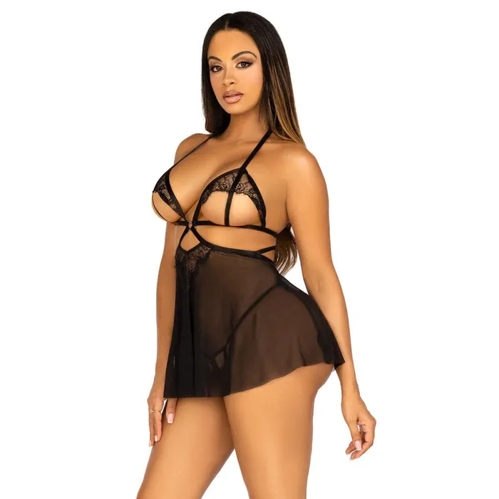 Leg Avenue Lingerie Female Sex Toys Leg Avenue Open Cup Babydoll And Panty