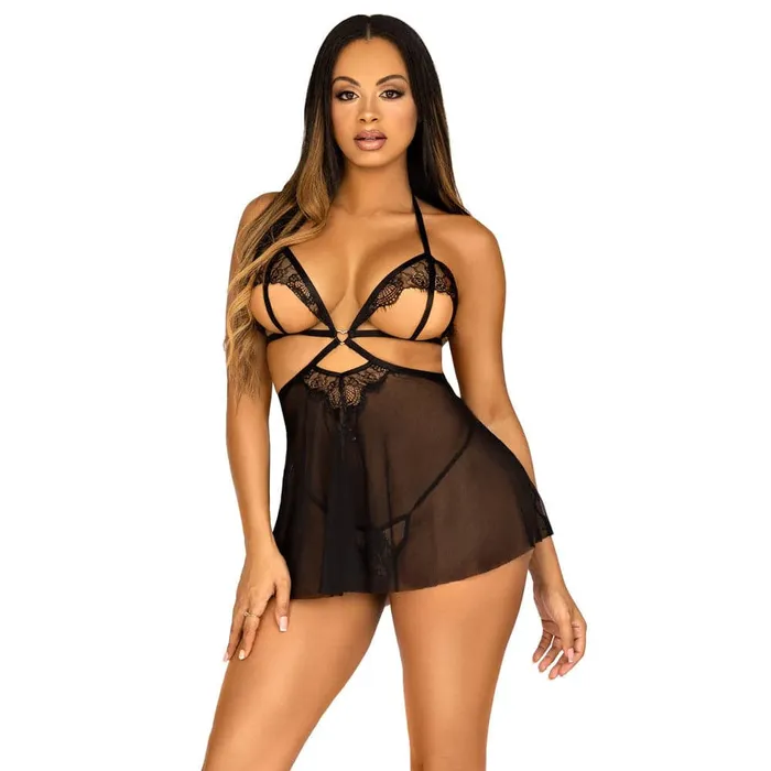 Leg Avenue Lingerie Female Sex Toys Leg Avenue Open Cup Babydoll And Panty