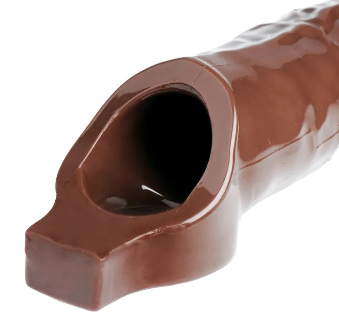 XR Brands Size Matters Male Sex Toys Really Ample Penis Enhancer Sheath Brown