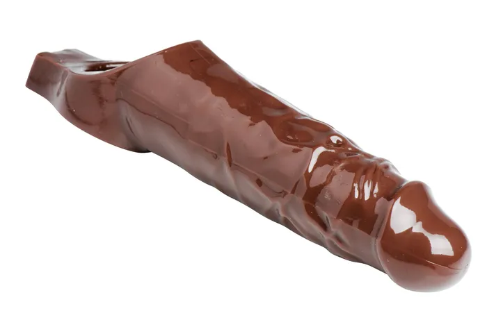 XR Brands Size Matters Male Sex Toys Really Ample Penis Enhancer Sheath Brown