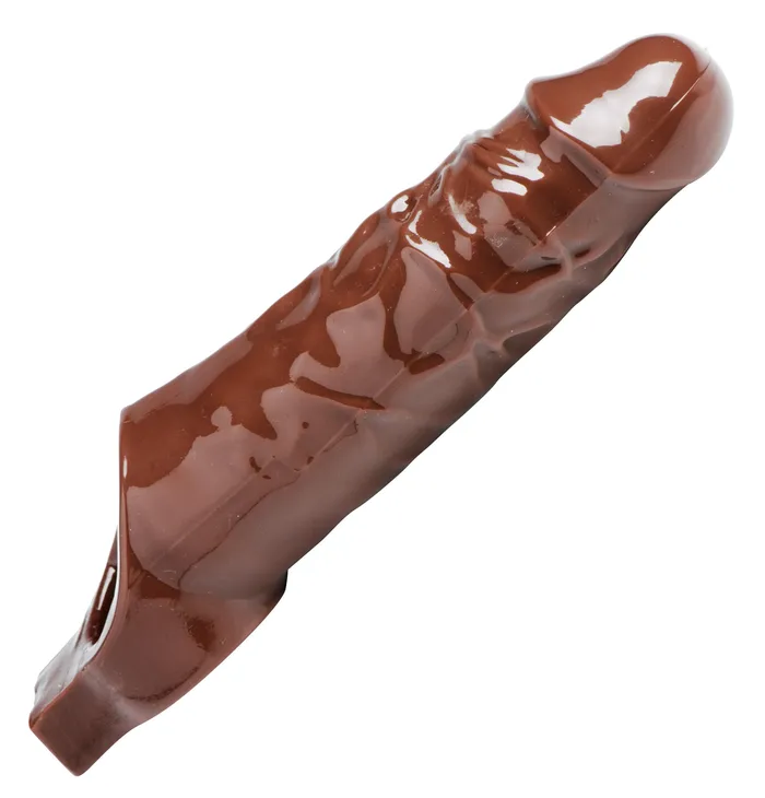 XR Brands Size Matters Male Sex Toys Really Ample Penis Enhancer Sheath Brown
