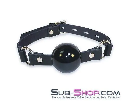 Anal Autumn 1451A Code of Silence Locking Ball Gag Strap Black Ball