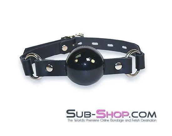 Anal Autumn 1451A Code of Silence Locking Ball Gag Strap Black Ball