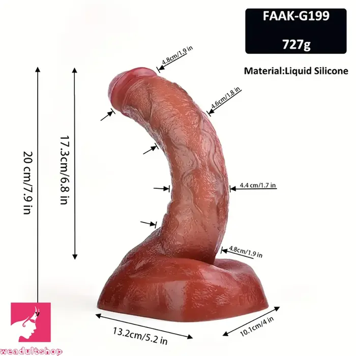 Female Sex Toys 688in 72in 787in 854in Liquid Silicone Bending Soft Curved Dildo Weadultshop
