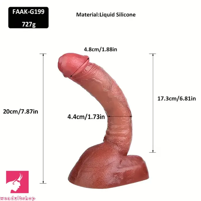 Female Sex Toys 688in 72in 787in 854in Liquid Silicone Bending Soft Curved Dildo Weadultshop