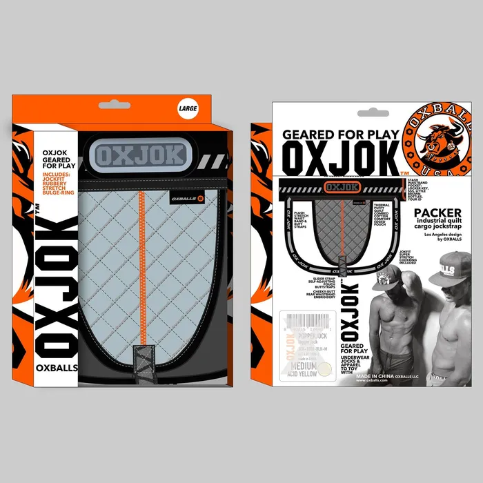 OXJok Male Sex Toys Packer Industrial Quilted Cargo Strapjock Mist Heather Large OXJok Male Sex Toys Packer Industrial Quilted Cargo Strapjock Mist Heather Large