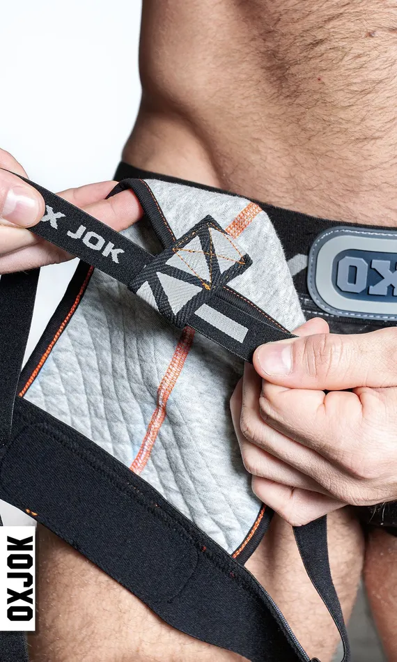 OXJok Male Sex Toys Packer Industrial Quilted Cargo Strapjock Mist Heather Large OXJok Male Sex Toys Packer Industrial Quilted Cargo Strapjock Mist Heather Large