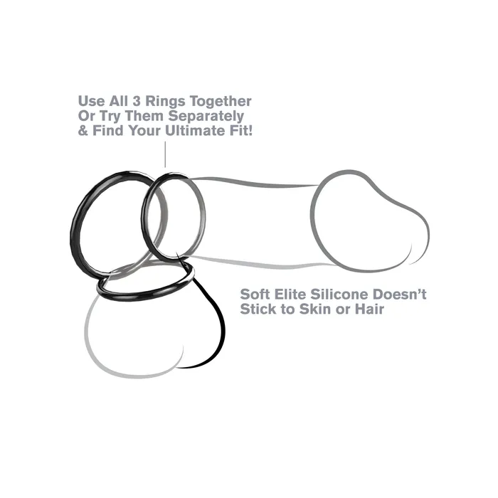 Pipedream Anal Fantasy CRingz Silicone Ring Stamina Set Black Pipedream Anal Fantasy CRingz Silicone Ring Stamina Set Black