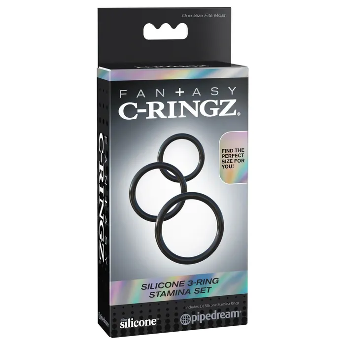 Pipedream Anal Fantasy CRingz Silicone Ring Stamina Set Black Pipedream Anal Fantasy CRingz Silicone Ring Stamina Set Black